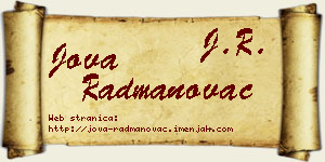 Jova Radmanovac vizit kartica